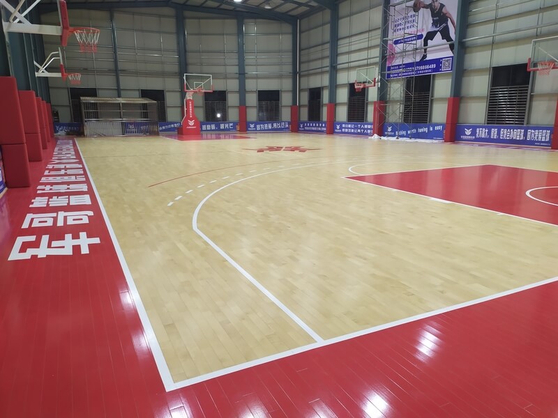 福建泉州恒发鞋业篮球场运动木地板施工案例