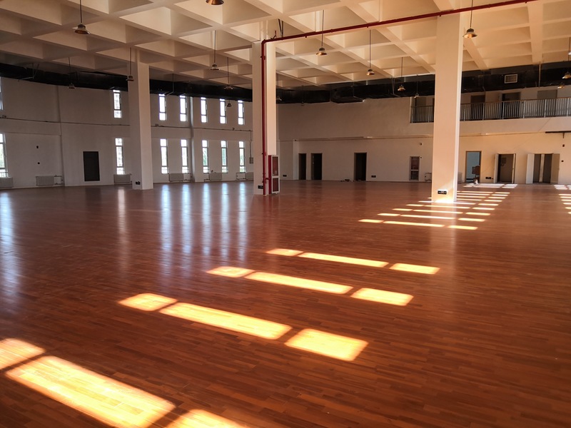 北京房山长阳小学篮球场运动木地板施工案例3